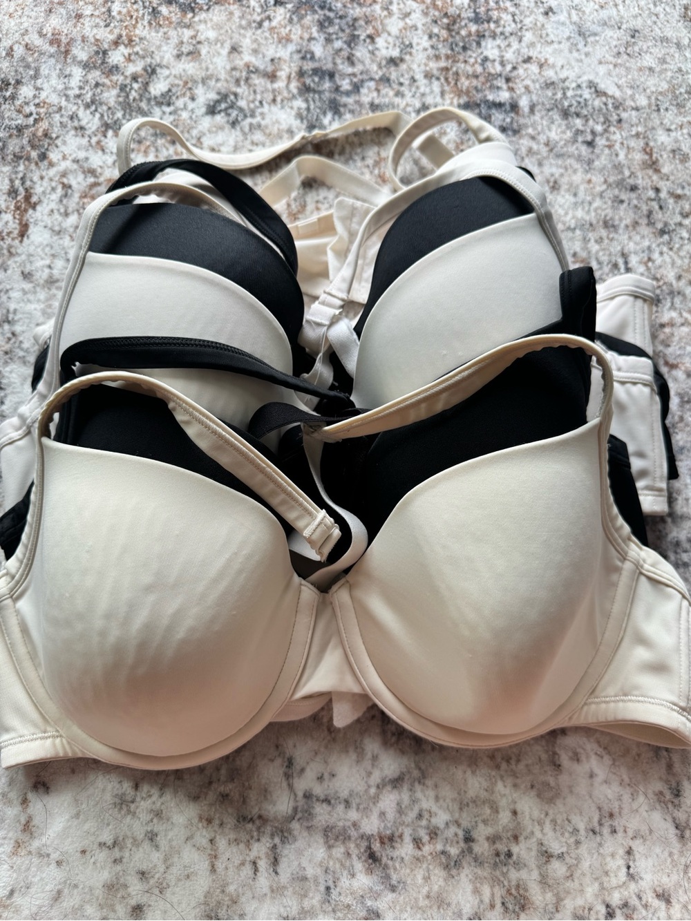 Cacique Smooth T-Shirt Bras in Cream and Black - 5-Pack Look